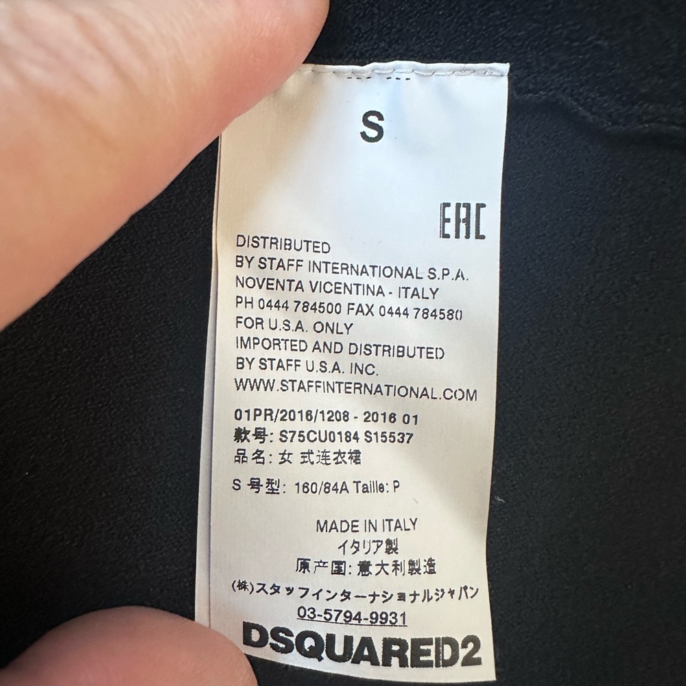 Dsquared2 Black White Piped Fit & Flare Dress Sz S Made in Italy - Picture 13 of 15